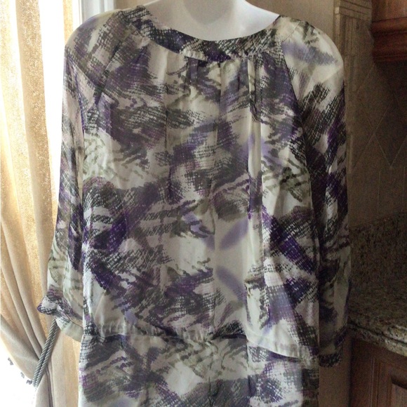 Mario Serrani Purple and Gray Blouse - Picture 2 of 4